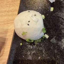Pan fried pork bun. Needed to be cooked a bit longer.
