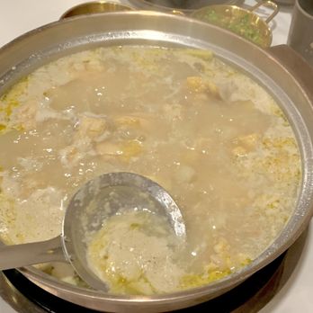 Coco Hotpot - After the waiter skimmed off the foam, the soup was still dirty. - Hot Pot Near Me - Flushing, New York