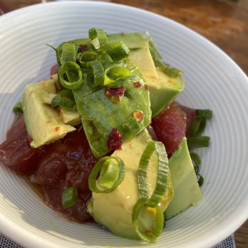 Kimo's Maui - Ahi Poke & Avocado Stack. A favorite! Simply made letting all the flavors shine on their own. - Seafood Near Me - Lahaina, Hawaii Kimo's Maui - Ahi Poke & Avocado Stack. A favorite! Simply made letting all the flavors shine on their own. - Seafood Near Me - Lahaina, Hawaii