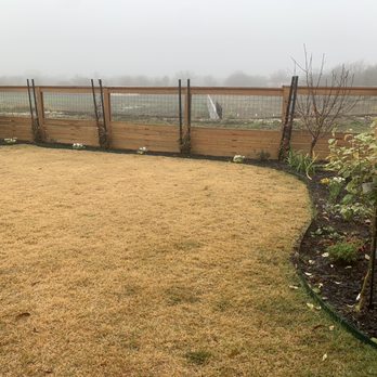 Constant Lawn and Gardener - Before the construction (grass is zoysia palisades and dormant/brown) - Tree Services Near Me