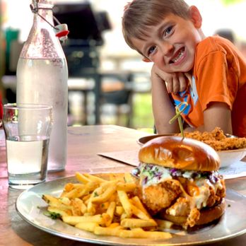 Eureka! - Spicy Fried Chicken Sandwich and a lunch date and smile that can't be matched. - Burgers Near Me - Claremont, California Eureka! - Spicy Fried Chicken Sandwich and a lunch date and smile that can't be matched. - Burgers Near Me - Claremont, California