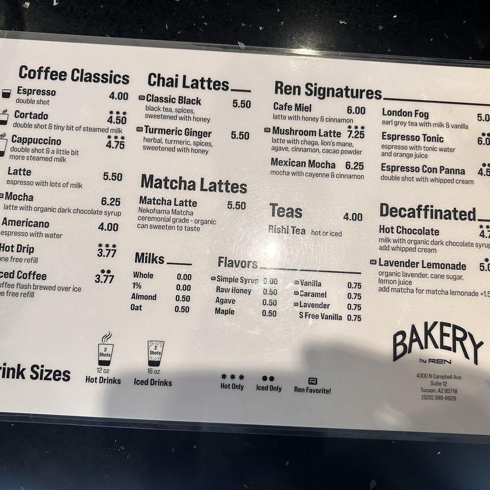 Ren Coffeehouse - Menu - Coffee & Tea Near Me - Tucson, Arizona Ren Coffeehouse - Menu - Coffee & Tea Near Me - Tucson, Arizona