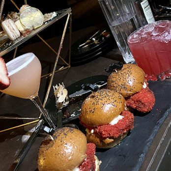 The Green Room - Hot Cheetos Crusted Chicken Sliders - Cocktail Bars Near Me - Burbank, California The Green Room - Hot Cheetos Crusted Chicken Sliders - Cocktail Bars Near Me - Burbank, California