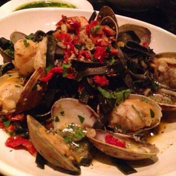 Alessa - Black ink linguine seafood pasta with chardonnay sauce! Delicious! - Italian Near Me - Laguna Beach, California