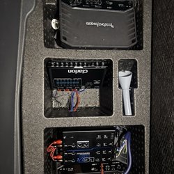 Auto Sound - Amps and EQ set up in the trunk