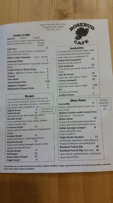 Menu photo 1 Rosebud Cafe Scappoose, OR Menu photo 1 Rosebud Cafe Scappoose, OR