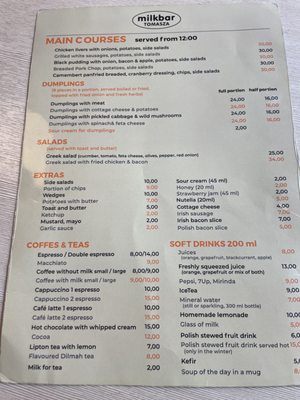 Menu photo 5 Milkbar Tomasza Kraków, MA