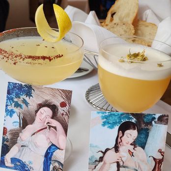 Restaurant Bonaparte - Cocktails came with a card - French Near Me - Montreal, Quebec