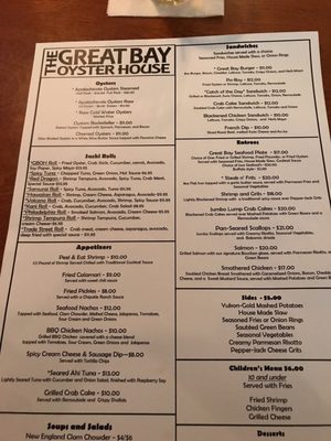 Menu photo 1 The Great Bay Oyster House Greer, SC Menu photo 1 The Great Bay Oyster House Greer, SC