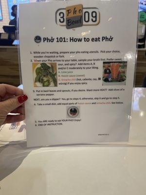 Menu photo 1 3 Pho Bowl 09 Schertz, TX