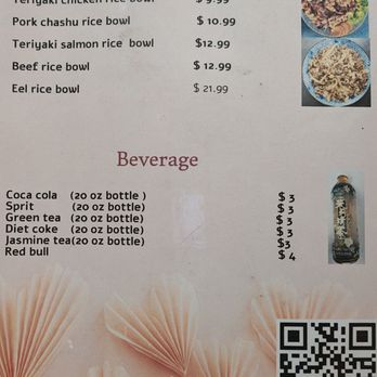 DelSushi - Back page of the menu booklet - Sushi Bars Near Me - La Jolla, California