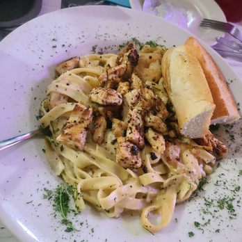 J Michael's - Chicken alfredo added shrimp. Love my - Seafood Near Me - Panama City Beach, Florida