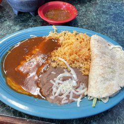 Jimador Bar & Grill - #3 lunch special soft chicken taco, cheese enchilada rice and beans