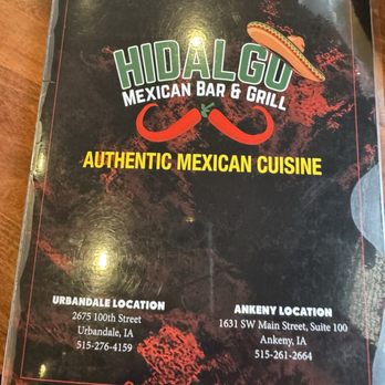 Hidalgo Mexican Bar and Grill - menu - Mexican Near Me - Urbandale, Iowa Hidalgo Mexican Bar and Grill - menu - Mexican Near Me - Urbandale, Iowa