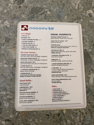 Menu photo 2 Coconuts Fort Lauderdale, FL Menu photo 2 Coconuts Fort Lauderdale, FL