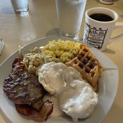 Reedsburg Family Restaurant - Offerings from the breakfast buffet, coffee