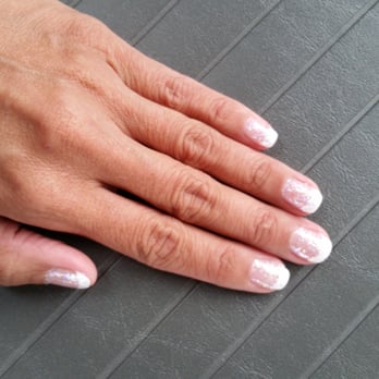 Total Nails + - French tip with sparkle base. - Nail Salons Near Me - Jacksonville, Florida Total Nails + - French tip with sparkle base. - Nail Salons Near Me - Jacksonville, Florida