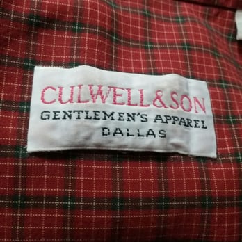 Culwell & Son - tag from the shirt I got 20 years ago  :) - Men's Clothing Near Me - Dallas, Texas