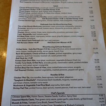 Kitchen Door - Regular Menu - Cocktail Bars Near Me - Napa, California