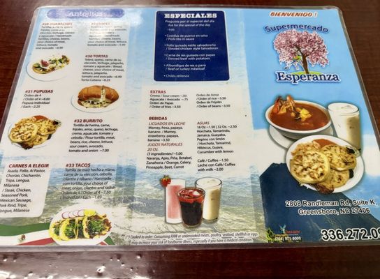 Menu photo 2 Supermercado Esperanza Greensboro, NC Menu photo 2 Supermercado Esperanza Greensboro, NC