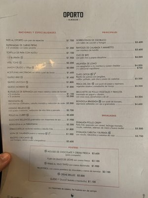 Menu photo 1 Oporto Almacén Buenos Aires, C