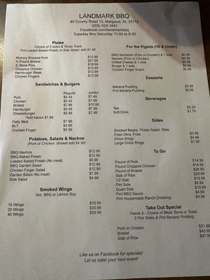 Menu photo 1 Landmark BBQ Odenville, AL Menu photo 1 Landmark BBQ Odenville, AL