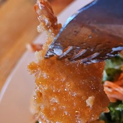 The Green Goat - A fork holding a Goat Shrimp.