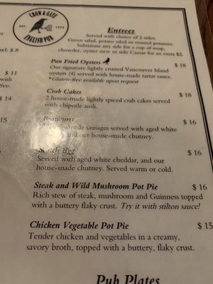 Menu photo 4 Crow & Gate Pub Nanaimo, BC