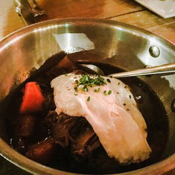 Salty Sow - Slow-cooked beef shoulder with a 110-degree poached egg. A-freaking-mazing. - American Near Me - Austin, Texas
