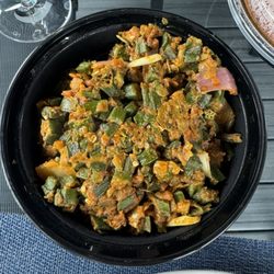 Chilli Coriander - Bhindi do pyaaza (okra with lots of onions; yummy)