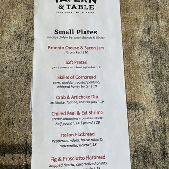 Tavern & Table - small plates menu - New American Near Me - Mt. Pleasant, South Carolina