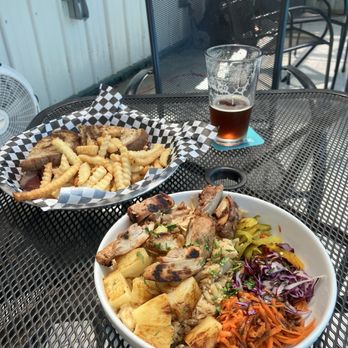 Sacred Waters Brewing Company - Kimchi Ruben w/ Fries and Chicken Bowl - Breweries Near Me - Kalispell, Montana