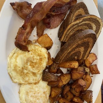 Rox Diner - Two eggs, bacon. Rye toast - Diners Near Me - West Roxbury, Massachusetts