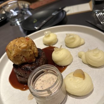 Solstice - 7oz filet with the crab cake on top - New American Near Me - Irvine, California Solstice - 7oz filet with the crab cake on top - New American Near Me - Irvine, California