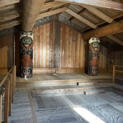 Clan House Tours - Interior of Totem Bight State Park Clan House.
