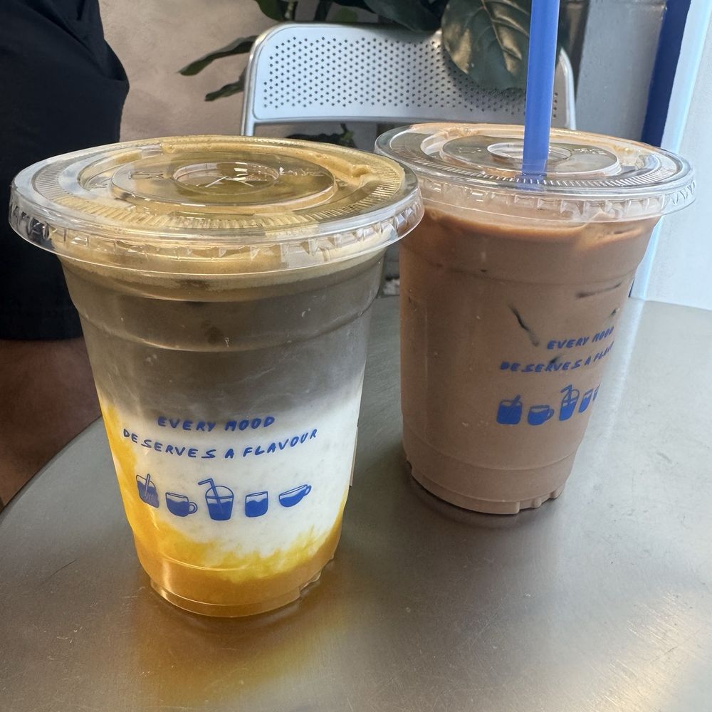 Mango Sticky Rice Hojicha Latte and Mocha Latte Mango Sticky Rice Hojicha Latte and Mocha Latte