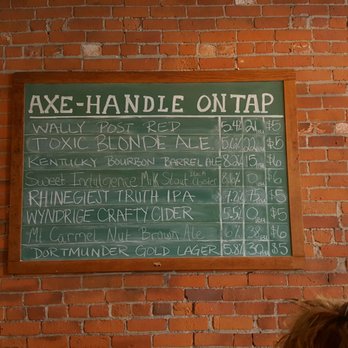 The Axe-Handle - a chalkboard on a brick wall - Gastropubs Near Me - Columbus Grove, Ohio