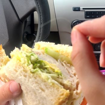 Broadway Sandwiches - Strand of hair in the sandwich. We both got dark hair so wasnt ours lol. Camera wouldn't focus on the hair. - Sandwiches Near Me - Laguna Beach, California