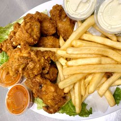 Joe's Pizza - Order of Breaded Chicken Wings (buffalo sauce and ranch) with French Fries