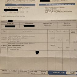 Scholes & Scholes Dermatology - Original bill from Scholes
