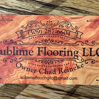 Sublime Flooring - a business card on a table - Flooring Near Me - Bloomington, Illinois Sublime Flooring - a business card on a table - Flooring Near Me - Bloomington, Illinois