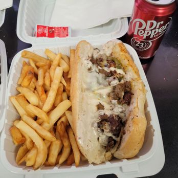 Fatima's Grill - Philly sub combo, cold can if Dr pepper. - Mediterranean Near Me - Downey, California