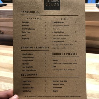 Handies Douzo - Menu - Sushi Bars Near Me - Houston, Texas Handies Douzo - Menu - Sushi Bars Near Me - Houston, Texas