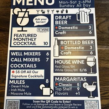 Vero Chicago Pizza - Happy hour drink menu - Italian Near Me - Chandler, Arizona Vero Chicago Pizza - Happy hour drink menu - Italian Near Me - Chandler, Arizona