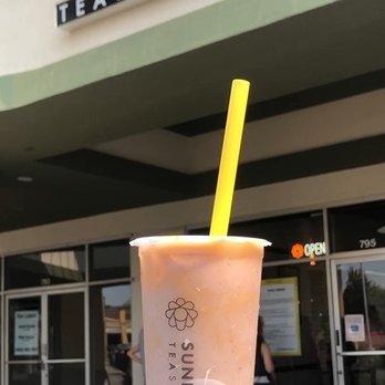 Sunright Tea Studio - Sunnyvale - Taro milk tea with cream pudding - Bubble Tea Near Me - Sunnyvale, California