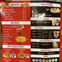 Sam’s Burger - Menu