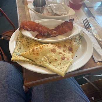Toast - Gruyere and Herb crepe with bacon - Breakfast & Brunch Near Me - New Orleans, Louisiana Toast - Gruyere and Herb crepe with bacon - Breakfast & Brunch Near Me - New Orleans, Louisiana