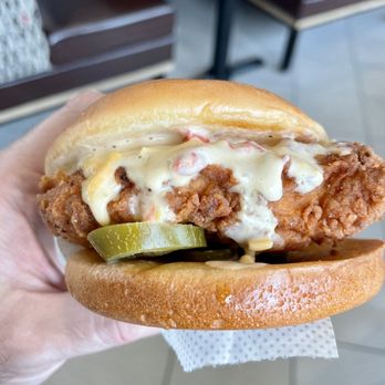 Chick-fil-A - Honey Pimento Chicken Sandwich with a spicy patty was really good. - Fast Food Near Me - Gainesville, Florida
