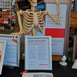 Fall immunizations display at the front of the store