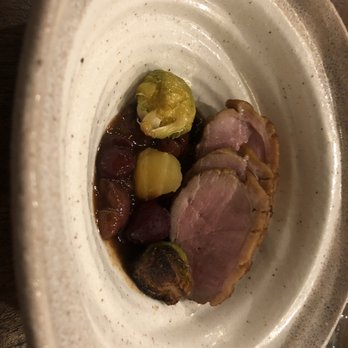 wa’z - Yakimono: Grilled Dish - Duck Breast, Cranberry Shiso, Brussel Sprouts, Beets - Japanese Near Me - Seattle, Washington
